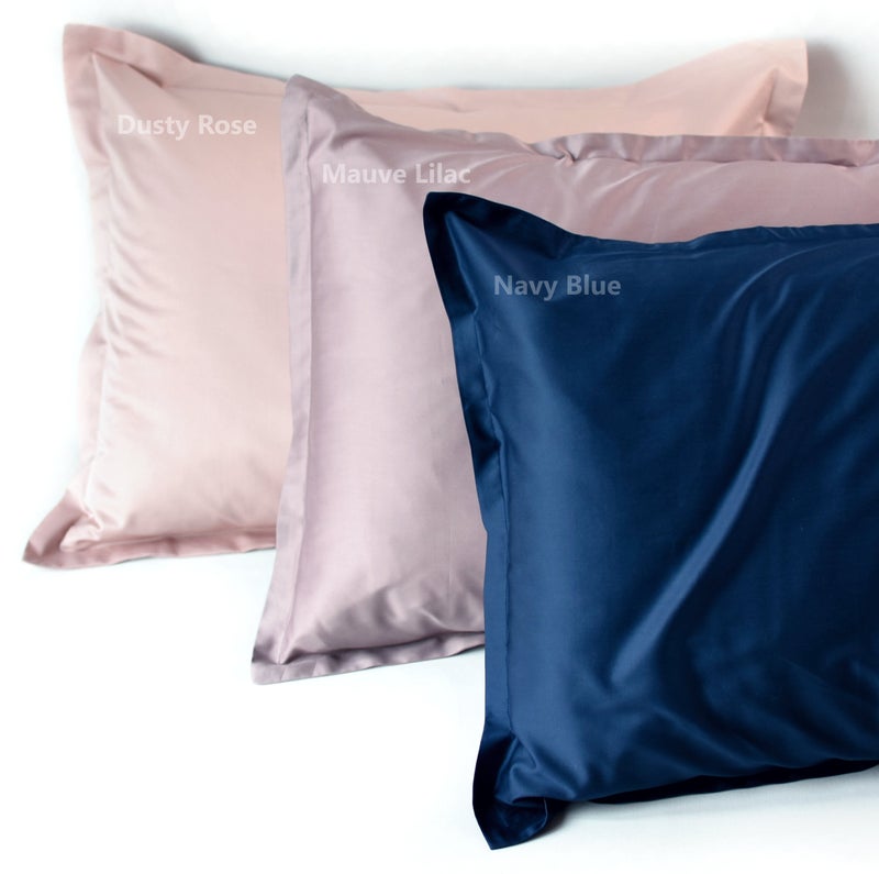 Eikei Solid Color Egyptian Cotton Duvet Cover Luxury Bedding Set High Thread Count Long Staple Sateen Weave Silky Soft Breathable Pima Quality Bed Linen (Queen, Mauve) - Image 4